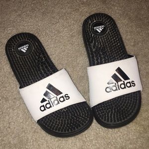 Adidas slides.